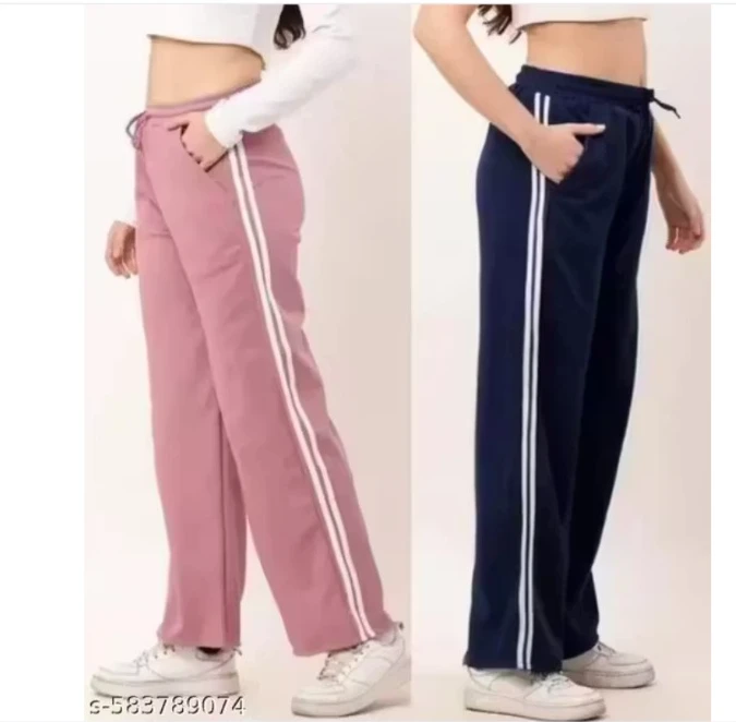 Women 2 Side Patti Trouser Pack of 2 | Stylish Casual Track Pants for Women | Comfortable Daily Wear Bottoms