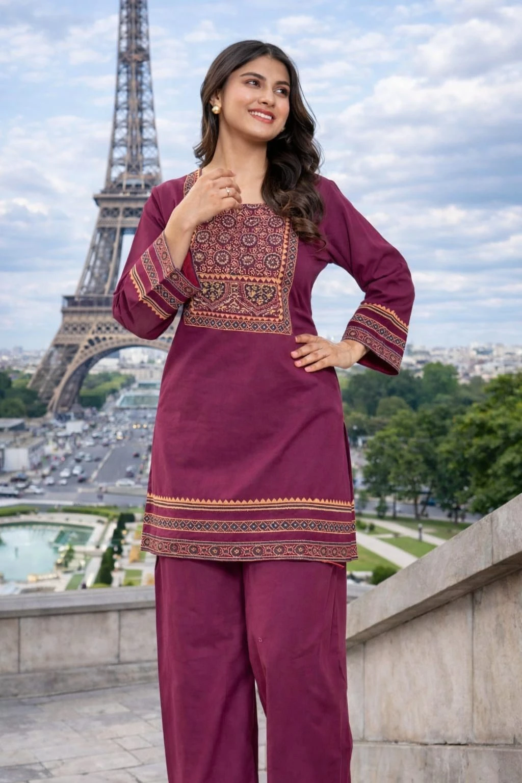 Rajwada Maroon Co Ord Set for Women Ethnic Wear